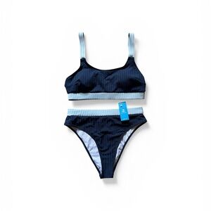 NWT CUPSHE Women's Bikini High-Waisted Bottom Scoop Neck Bralette Size Medium